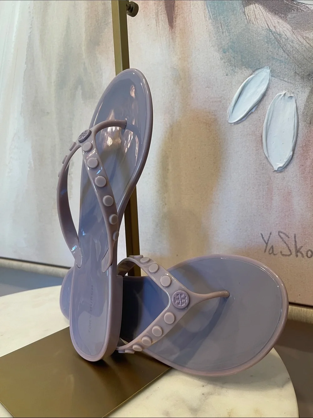 NWT Tory Burch Women's Light Purple Jelly Thong Sandals - Size 7